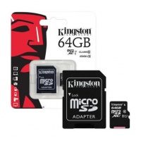 Карта памяти Kingston Canvas Select microSDXC 64Gb Class 10 80MB/s + SD adapter