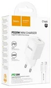 Сетевое зарядное устройство HOCO  Premium C146A + кабель Type-C - Lightning