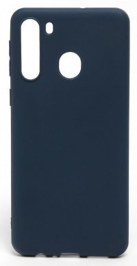Накладка оригинальная Silicone cover Samsung Galaxy A21 2020 (silky & soft-touch) (dark blue)