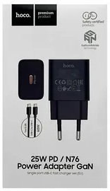 Сетевое зарядное устройство HOCO  Premium N76 25Вт + кабель [Type-C - Type-C]