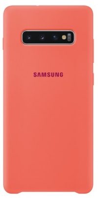 Накладка оригинальная Silicone cover Samsung Galaxy S10+ (silky & soft-touch) (rose)