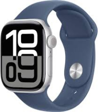 Apple Watch Series 10 42mm Aluminium Case Silver/Denim Sport Band